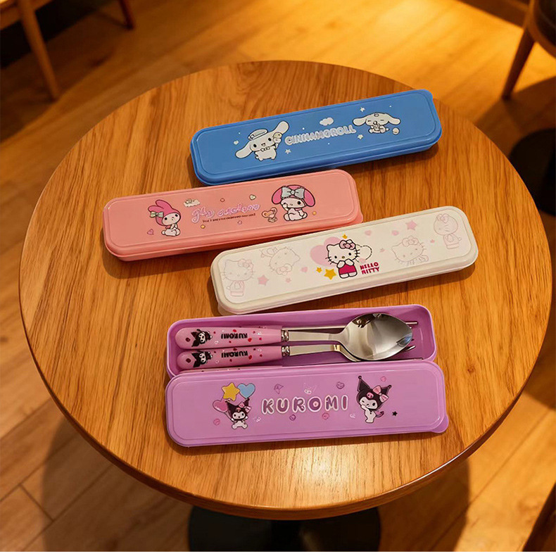 3인용 숟가락, 젓가락, 포크 세트 3종 세트, 포크, 숟가락, 젓가락 세트 박스, 학생 식당, 성인 여행, 출장, 물에 뜨는 제품