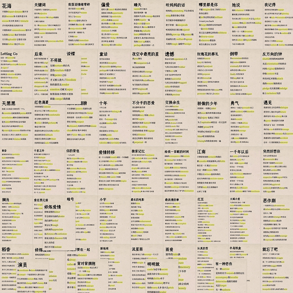 단어 암기 스티커 - 단어 암기 노래 - 60 장