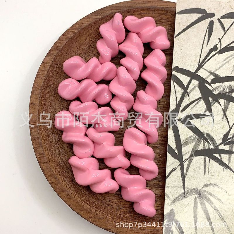 直孔烤漆15色浪味仙螺纹彩色珠 DIY串珠散珠手机链条挂件材料配饰|undefined