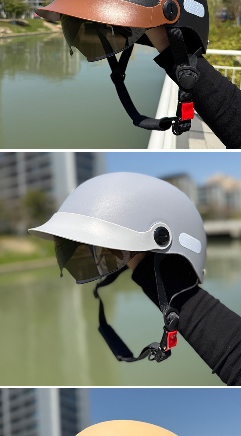 New National Standard 3C Certified Electric Motorcycle Helmet for Men and Women, Suitable for Summer Use, Does Not Put Pressure on the Head, Universal for All Seasons, Safety Helmet