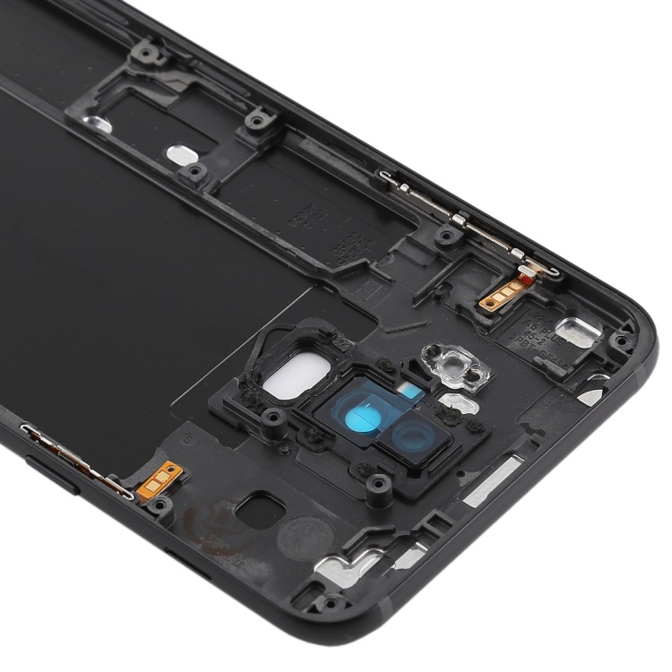 Para Samsung para Galaxy A6 + / A605 cubierta trasera con botones laterales y anillo de foto