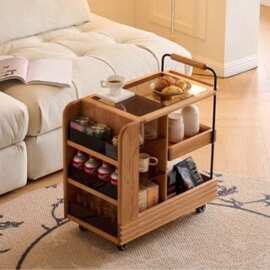 中古小推车客厅多层可移动沙发置物架玻璃小边几轻奢网红ins餐车