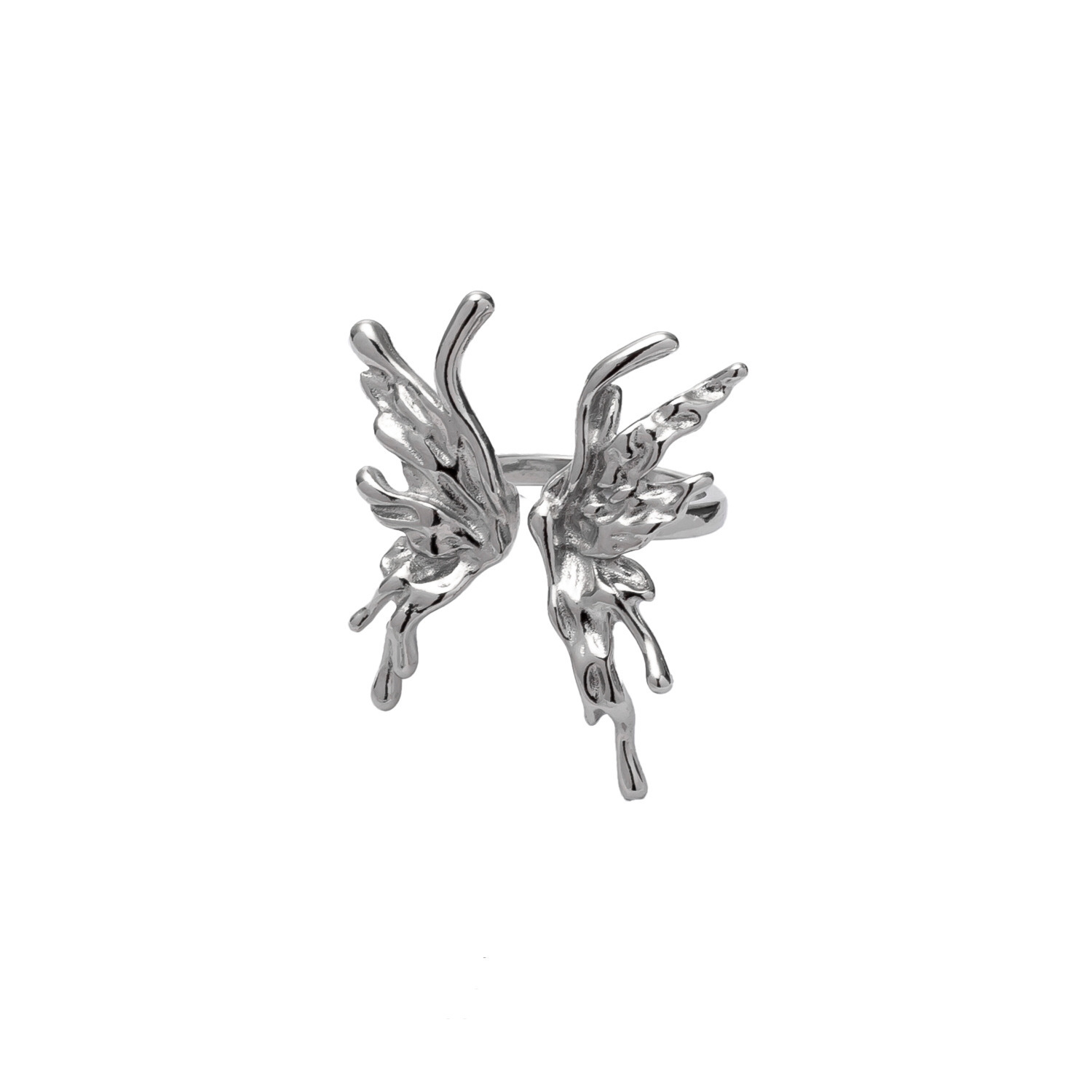 Mariposa personalizada anillo de circón negro abierto hembra ins moda nicho diseñador senior Internet celebridad viento frío anillo de dedo índice image 9