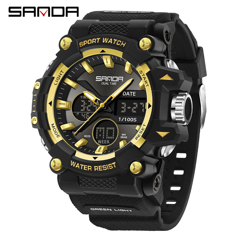 SANDA SANDA reloj deportivo masculino impermeable reloj de montaña relojes de moda cronógrafo despertador estudiantes reloj electrónico multifuncional