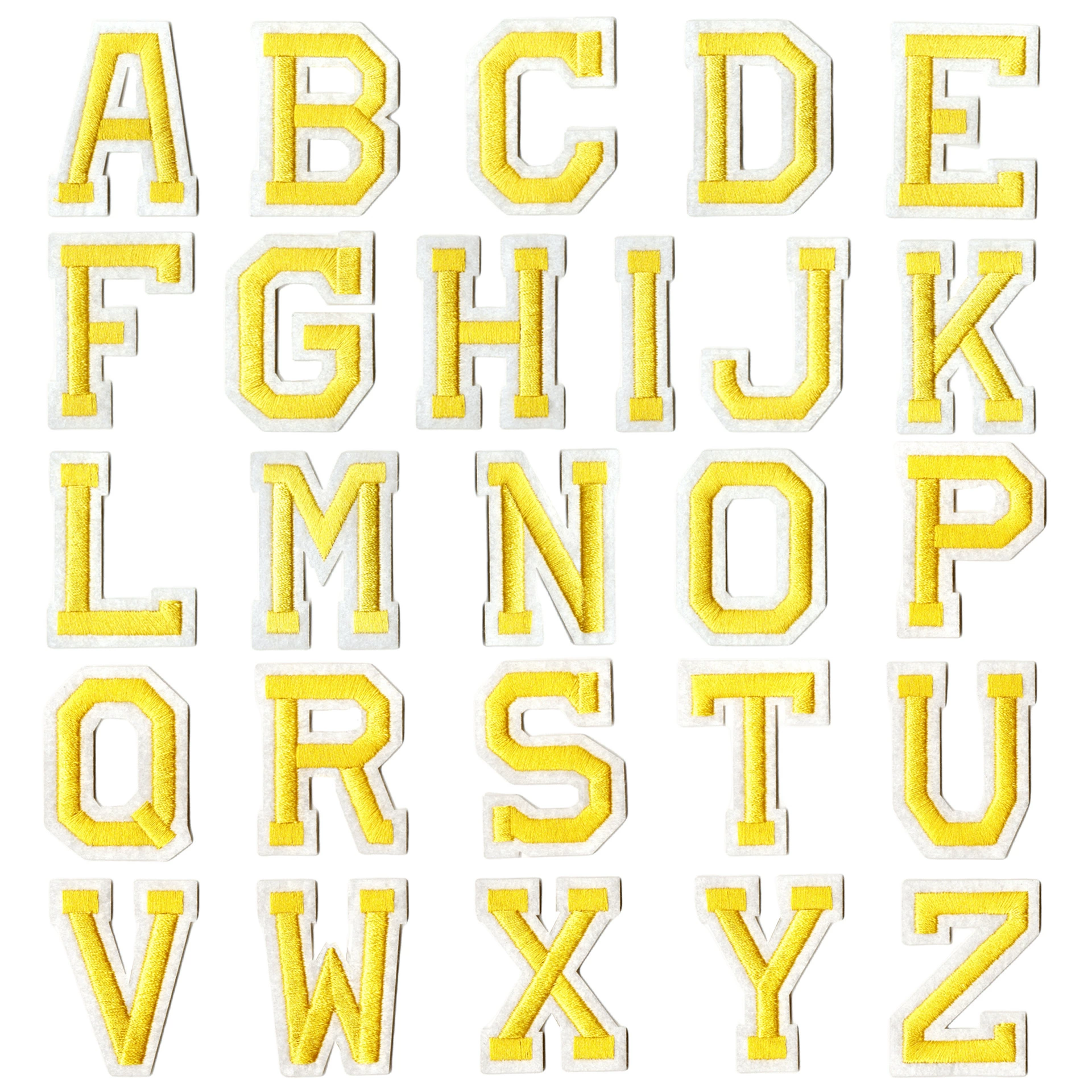 [Переведено] Alphabet Embroidery Patches (Yongxin) 26-Letter Set, Iron-on Fabric Letters, Multi-Color Options
