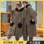 柔软外穿加厚加绒男睡衣