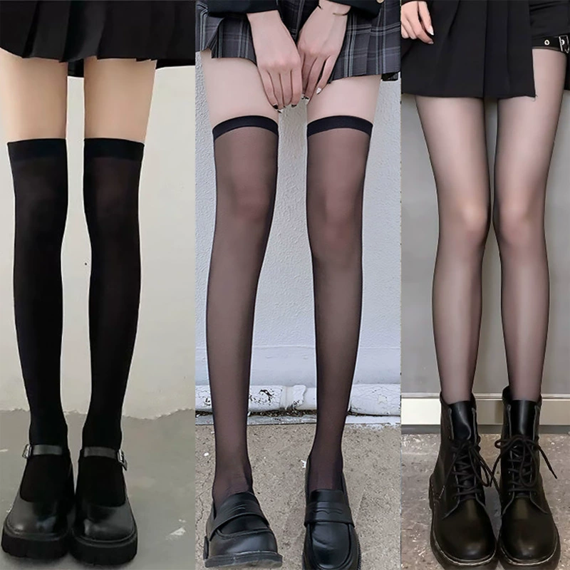 Knee socks, summer high boots, black tights, mid-length
