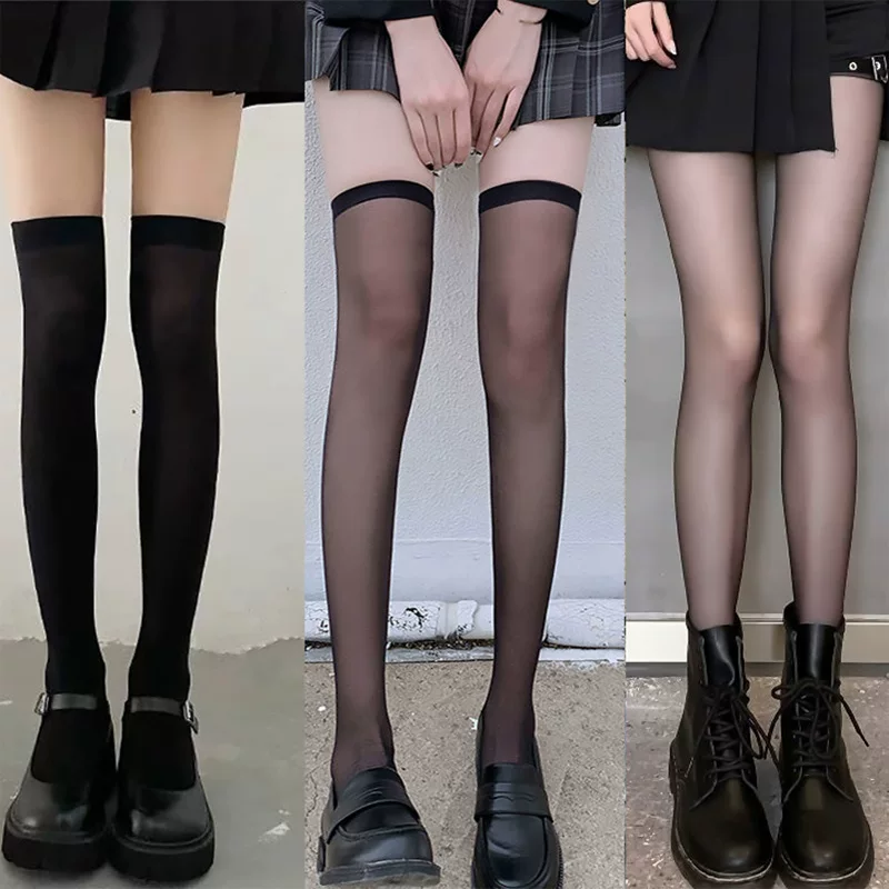 Knee socks, summer high boots, black tights, mid-length