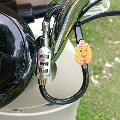 Helmet lock | Bike Anti-Theft Lock Bike - large-black-star-hat-cotton-treasure