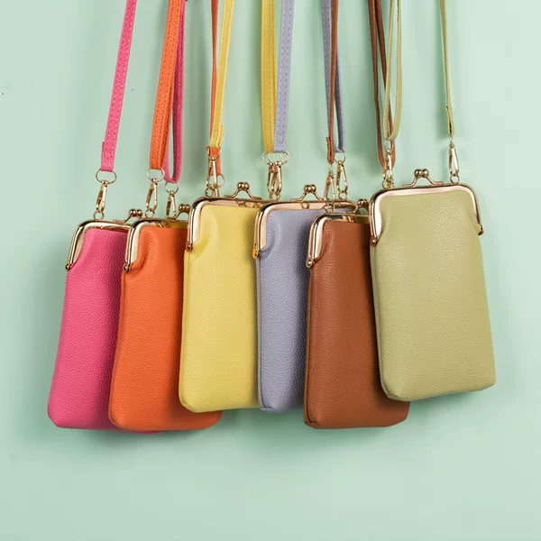 2025 New Mobile Phone Bag Fashionable Pu Crossbody Small Bag Vertical Wallet Ladybags Mobile Phone Bag Small Shoulder Bag Women