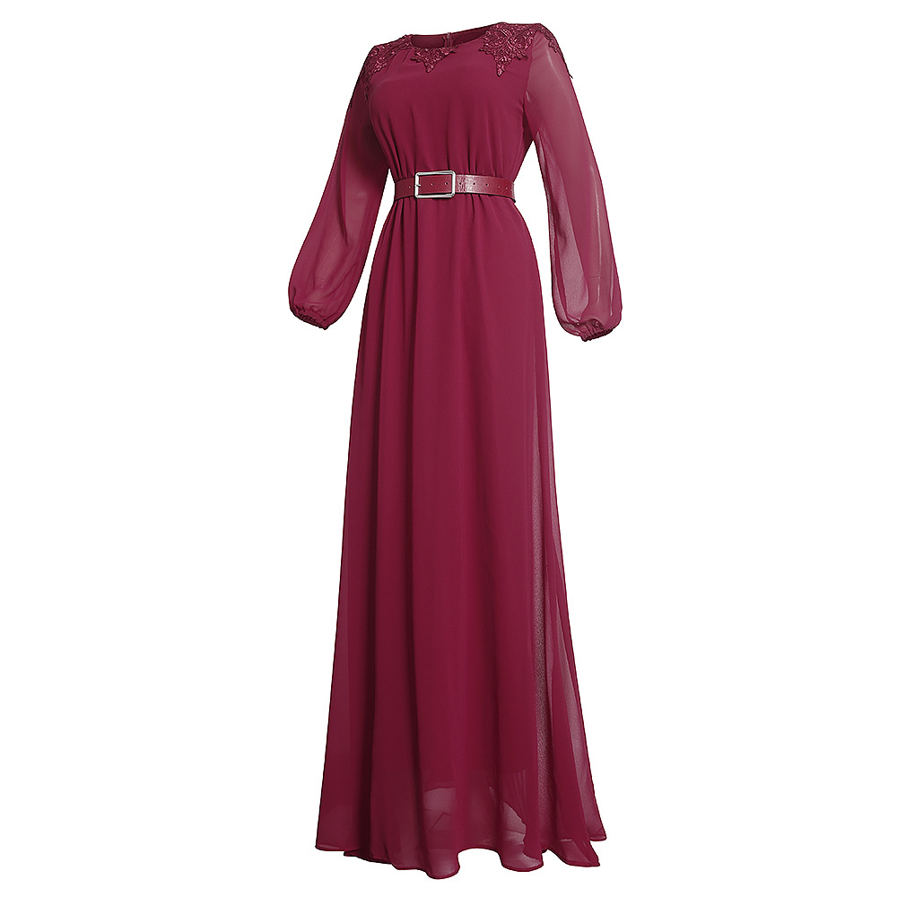 Women's Clothing fashion temperament commuting high waist slimming loose solid color dress _voghion.com