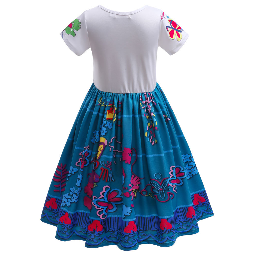 Fashion Flower Printing Spandex Polyester Girls Dresses display picture 30