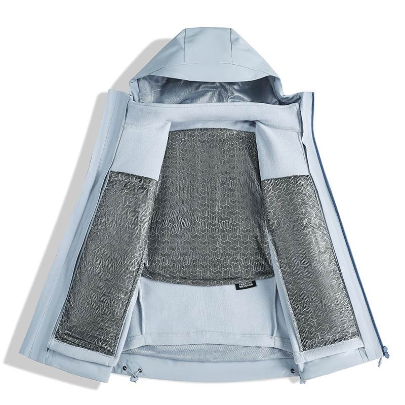 Veste de randonnée 3 en 1 amovible, coupe-vent, doublée en graphène, pour couple, idéale pour l'hiver et les activités de plein air._voghion.com