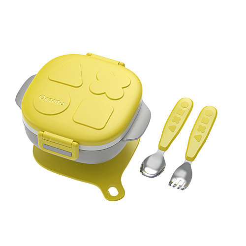 Octoto赤ちゃんステンレス製弁当箱セット子供外出携帯補助食器多層分格食器セット|undefined