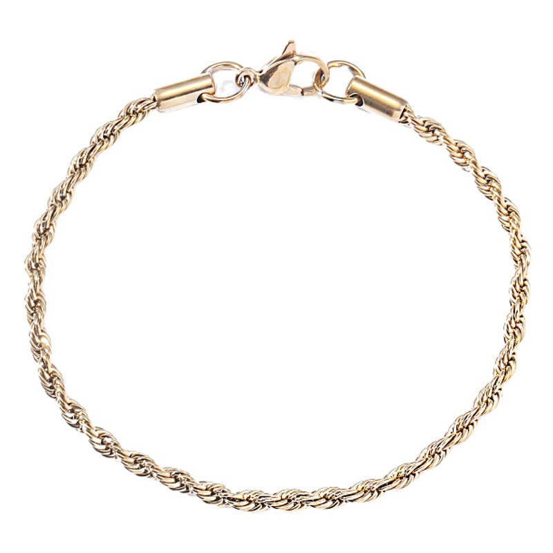 Twist Chain 2Mm3Mm4Mm5Mm6Mm Vacuum Electroplated Stainless Steel Multi-Width Multi-Color Twist Bracelet