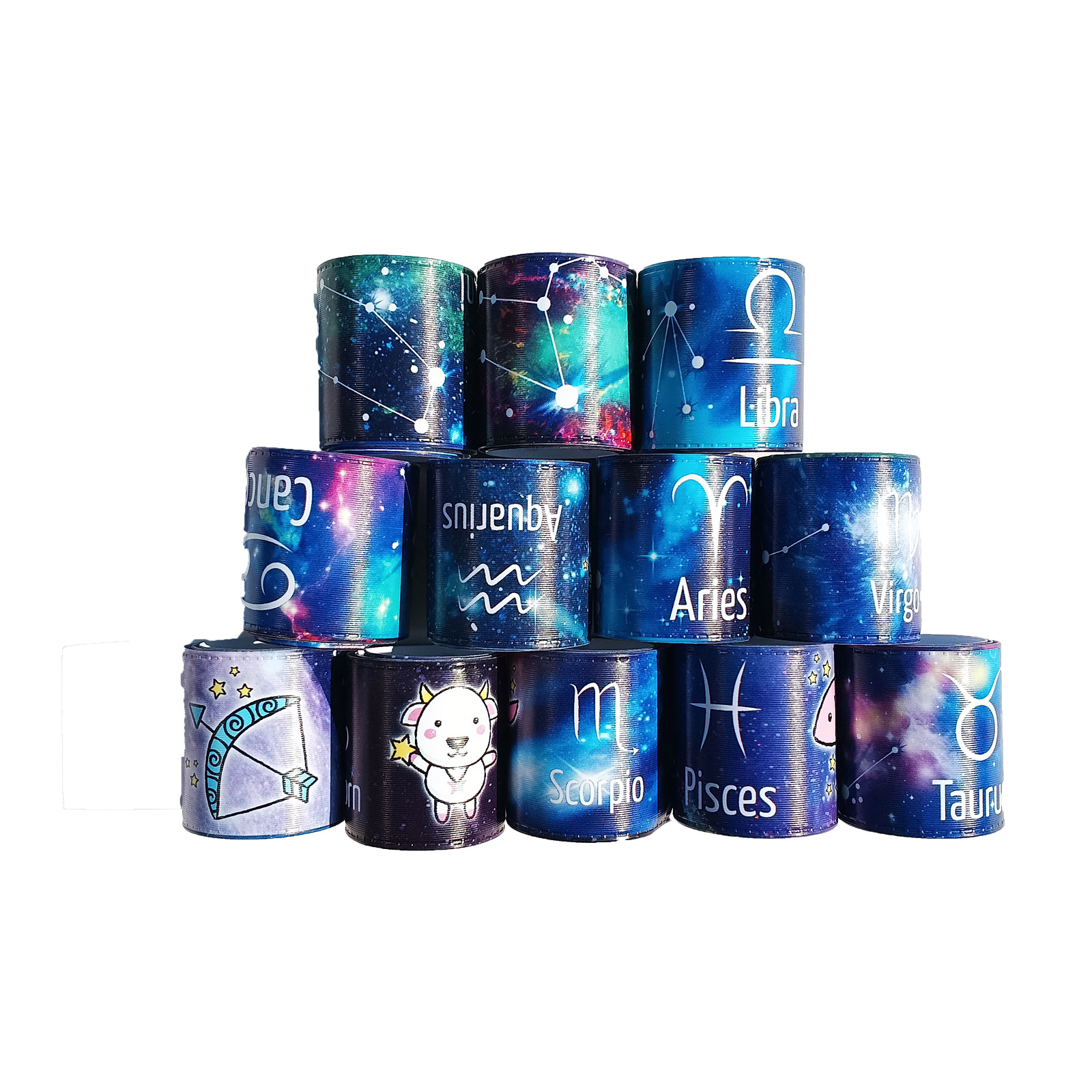 Constelación 12 estilo Snap anillo pulsera niños Snap anillo pulsera cielo estrellado partido Snap anillo