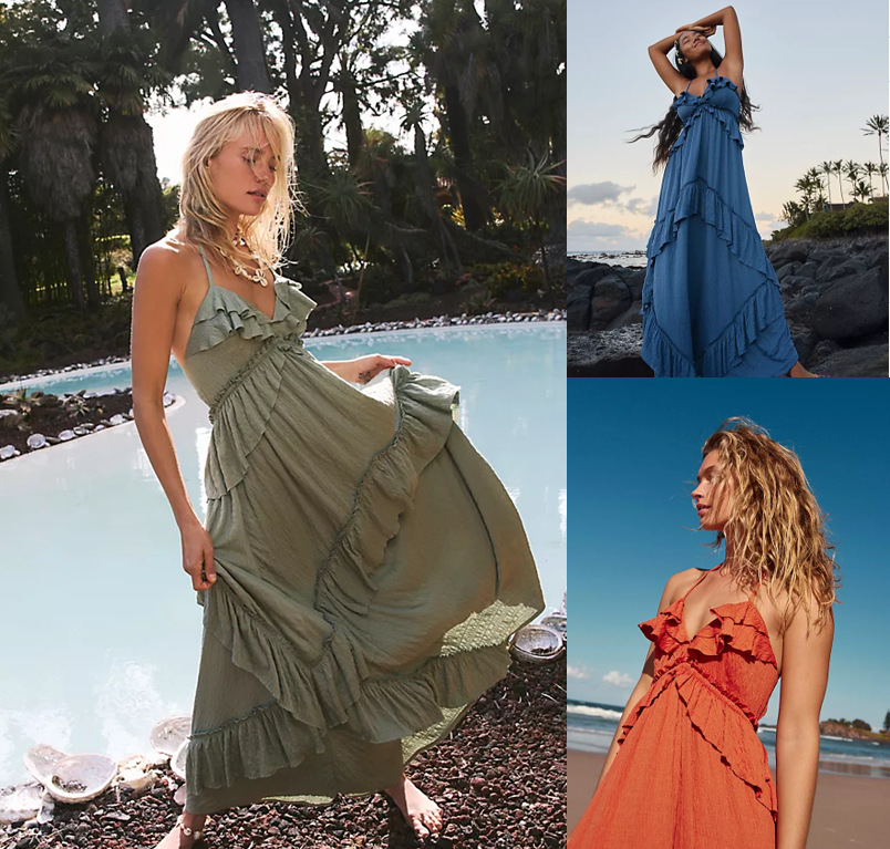 364g Weight Maxi Long Dress Dress Length Type Sleeveless Sleeve Length Swing Dress Dresses Type Polyester Fabric Type Mid Waist Waist Line Holiday, Date Occasion V Neck, Halter Neck Neckline Loose Fit Type Solid Color Pattern Summer Season Women's Gender Vacation, Sexy Style Wholesale Women's Vacation Sexy Solid Color Holiday Date V Neck Halter Neck Sleeveless Swing Dress 9