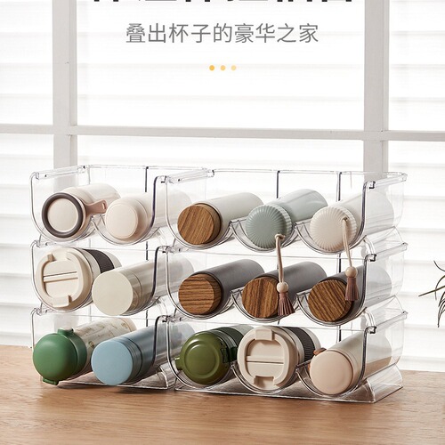 Water cup storage rack for thermos cups multi-layer transparent desktop creative home grape storage beverage and wine rack cross-border