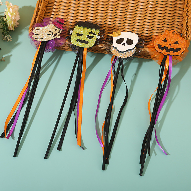 2024 nueva decoración de Halloween cabello de cabeza extraña banda de cabeza fiesta cosplay props varita mágica