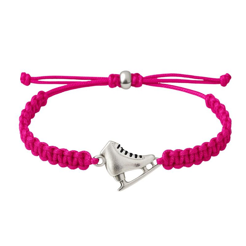 Roller Skating Sports Braided Bracelet Skates Handmade Flat Knot Braided Gift Bracelet Women's Skates Braided Bracelet