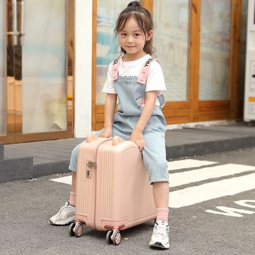 Children's suitcase, boys and girls can mount student trolley case, cute and lightweight small boarding travel password suitcase