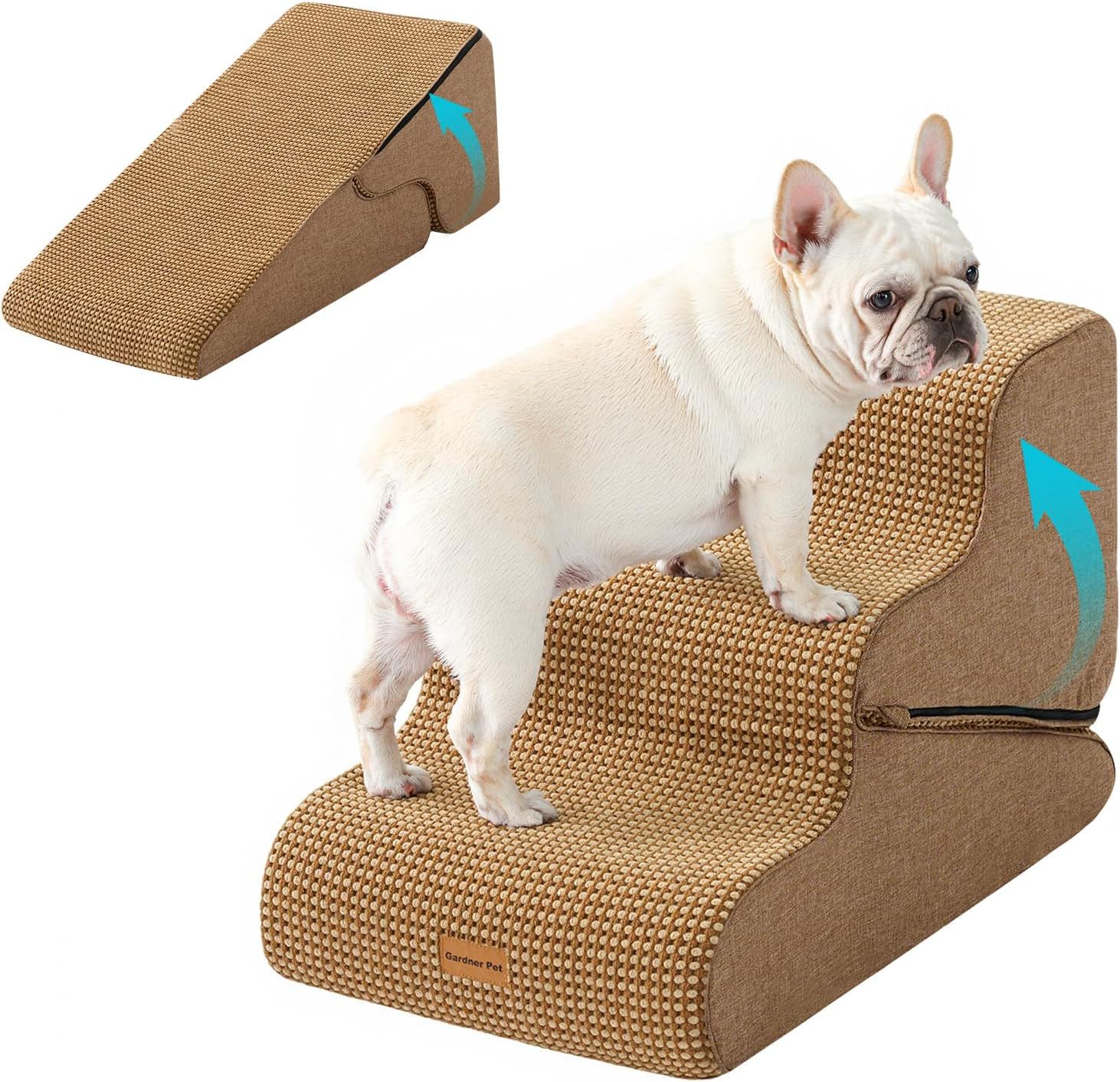 Escalera de esponja comprimida para mascotas desmontable y desmontable, escalera para perros mayores, escalera para perros de tamaño medio, escalera para dormir