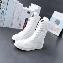 帅气全黑鞋子女新品新款新品帆布鞋新品百搭港风街拍板鞋成年现货