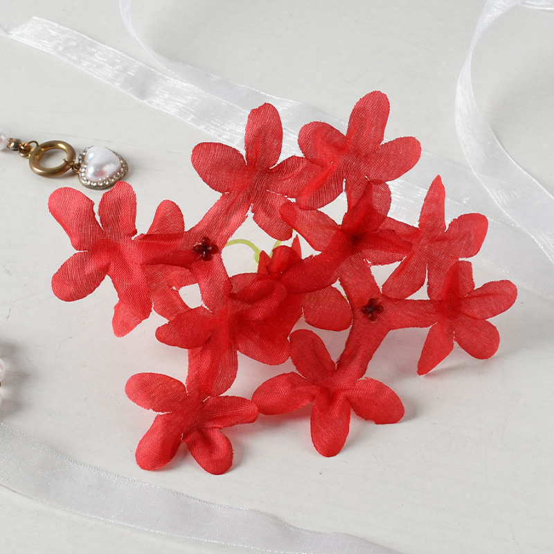 Simulación de flores de clavo de cereza cruz pinzas de cabello guirnaldas joyas diy boda decoración del hogar flores falsas