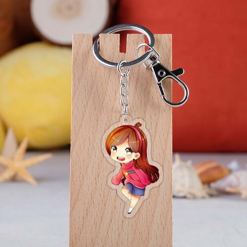Anime Peripherals Weird Town Acrylic Double-Sided Transparent Keychain Gravity Falls Pendant