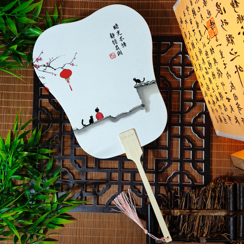 宣紙団扇環境保護カード扇風機来図制作印刷観光スポット会社活動広告扇風機卸売り|undefined