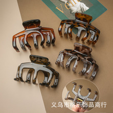 复古大号南瓜抓夹女新款时尚简约大气鲨鱼夹初秋通勤百搭发抓发饰