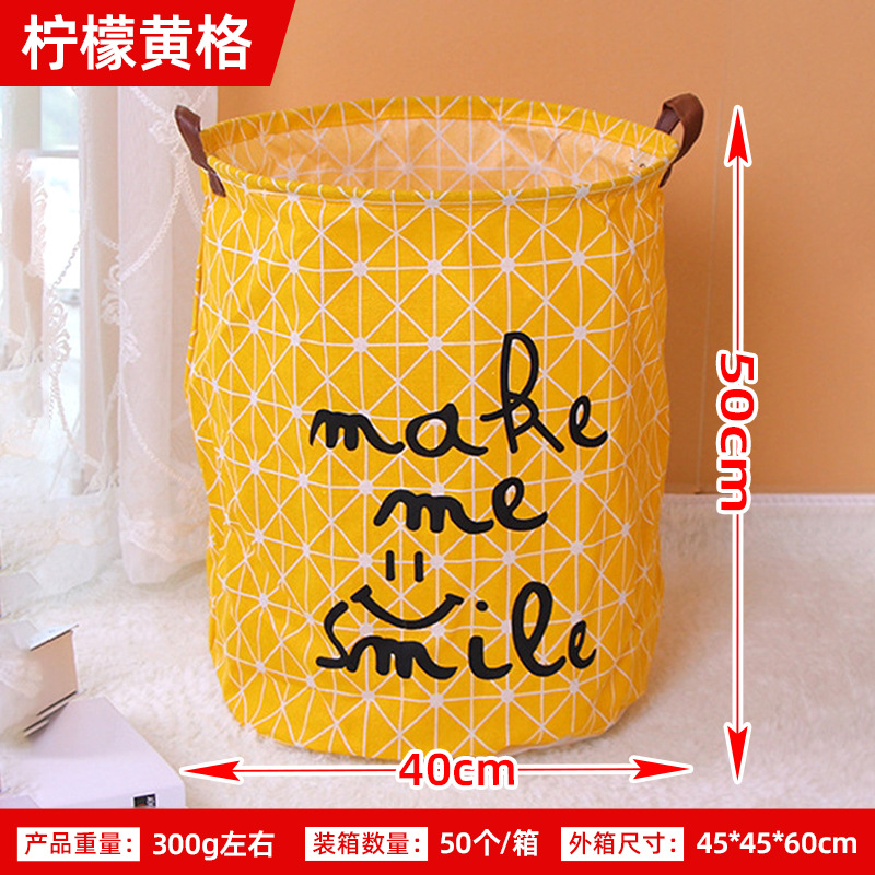 Posta gratuita casera gran cartón plegable tela algodón y lino juguetes caseros almacenamiento barril