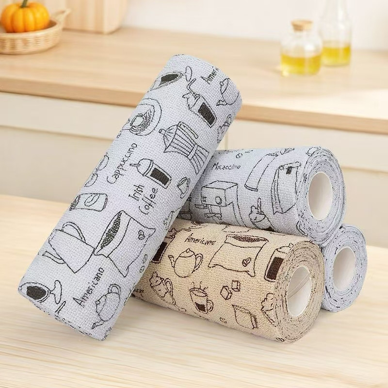 Hand-Tearable Cleaning Cloths with Creative Printing, Wholesale from Manufacturers, Absorbent, Stain-Removing, Non-Oil-Absorbing, Lazy Cleaning Cloths