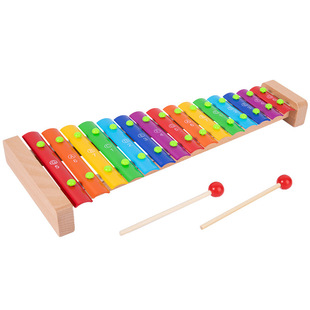 Montessori early education Orff percussion instrument wooden children's music enlightenment teaching aids 15 scale aluminum piece percussion toy