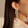 E10274 European and American temperament Simple and popular earrings Net Red Flowing Su Diamond Ear Acupuncture Geometry Banquet exaggerated earrings