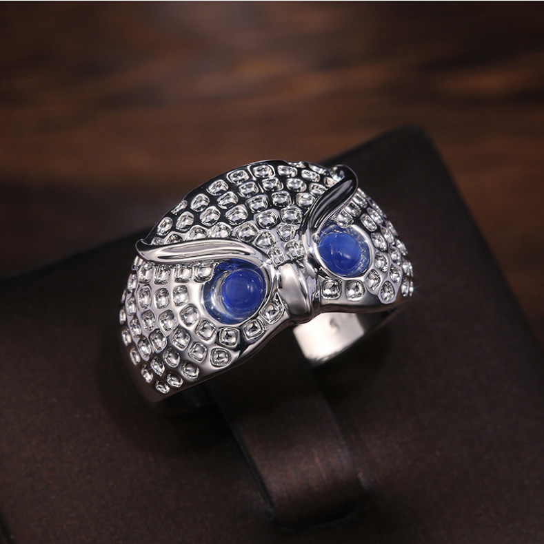 Rings Classification 1 Piece Quantity Men's Hip-Hop Rings Geometric Cat Owl Copper Gem Punk Rings