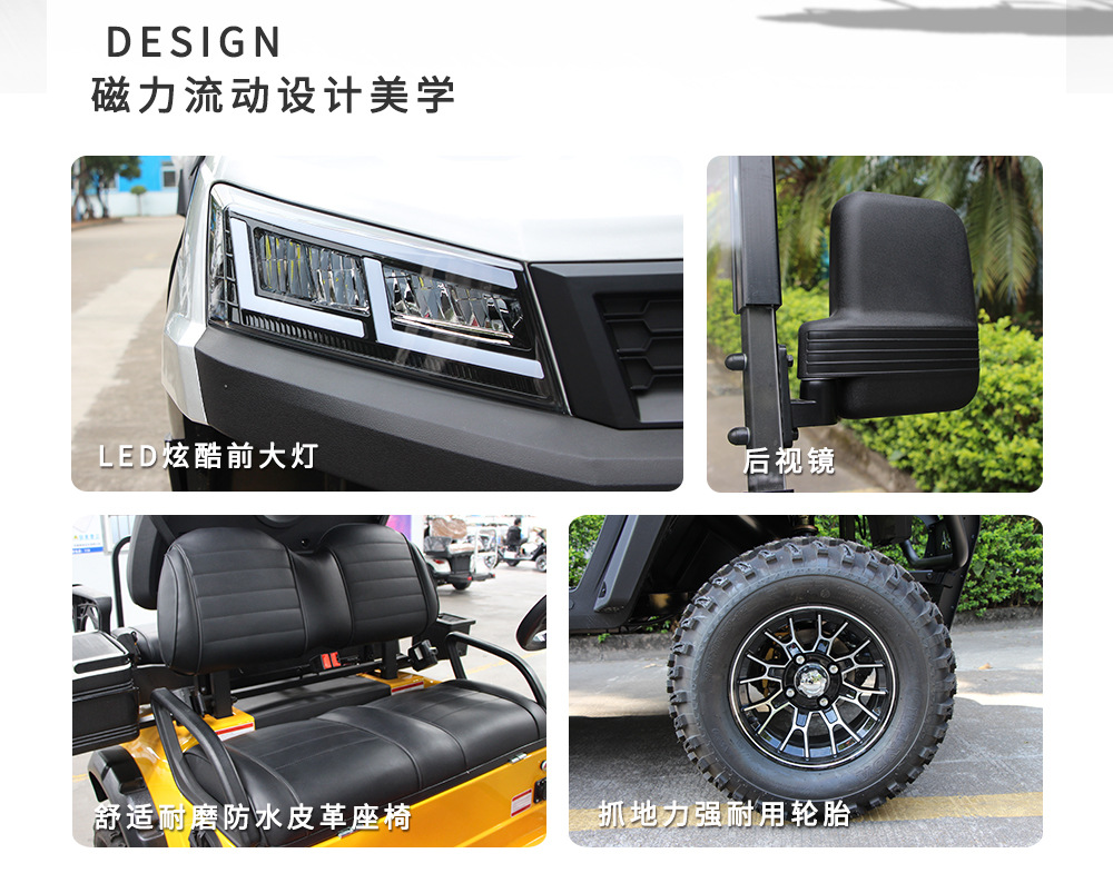 Langqing Golf Cart, Guesthouse Shuttle, Hotel Shuttle, Farm Tour Cart, Off-Road Golf Cart, Export Sightseeing Cart
