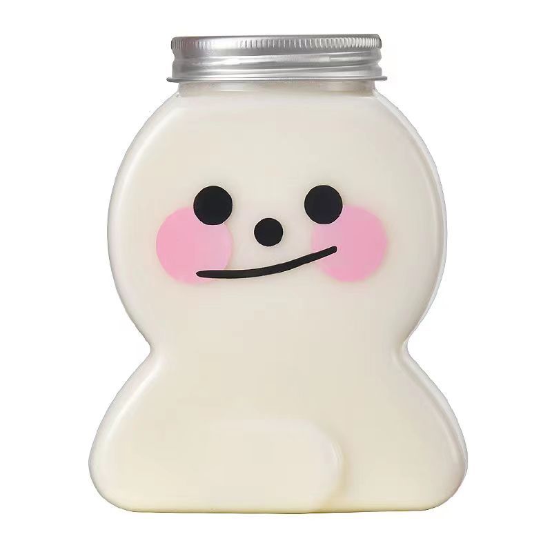 400ml pastel de jengibre muñeco de nieve transparente leche botella de té jugo de dibujos animados botella de plástico caramelo tarro desechable mascota taza de dibujos animados