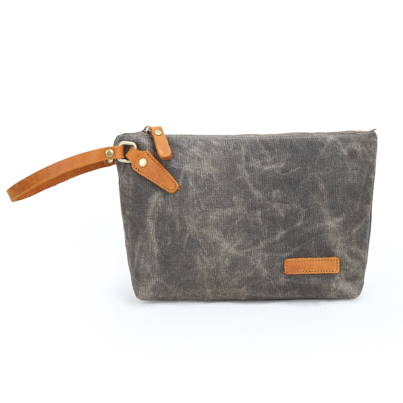 Nueva moda retro embrague impermeable bolsa de lavado de lona bolsa de almacenamiento de viaje cambio clave transfronteriza en stock
