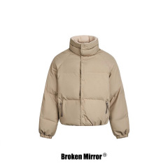 Broken Mirror 2025冬季New美式复古纯色立领简约百搭保暖棉服