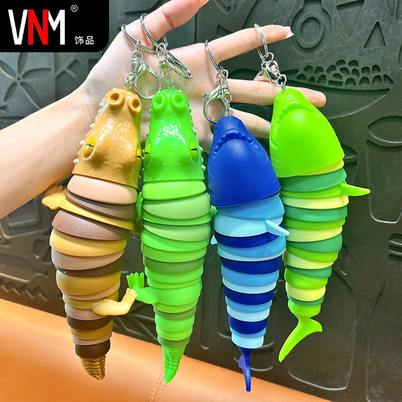 Creative Decompression Crocodile Keychain Fun Toy Educational Science and Education Decompression Color Caterpillar Slug Pendant Creative Decompression Crocodile Keychain Fun Toy Educational Science and Education Decompression Color Caterpillar Slug Pendant