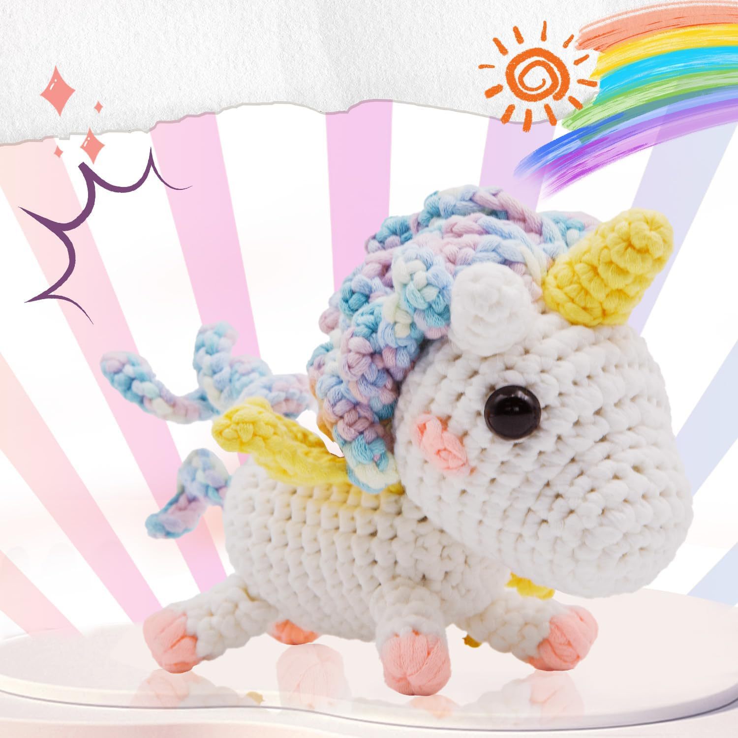 Spot Crochet Material Bag Backpack Gray Penguin Knitting Material Bag English Video Instruction Manual Crochet Doll Cross-border