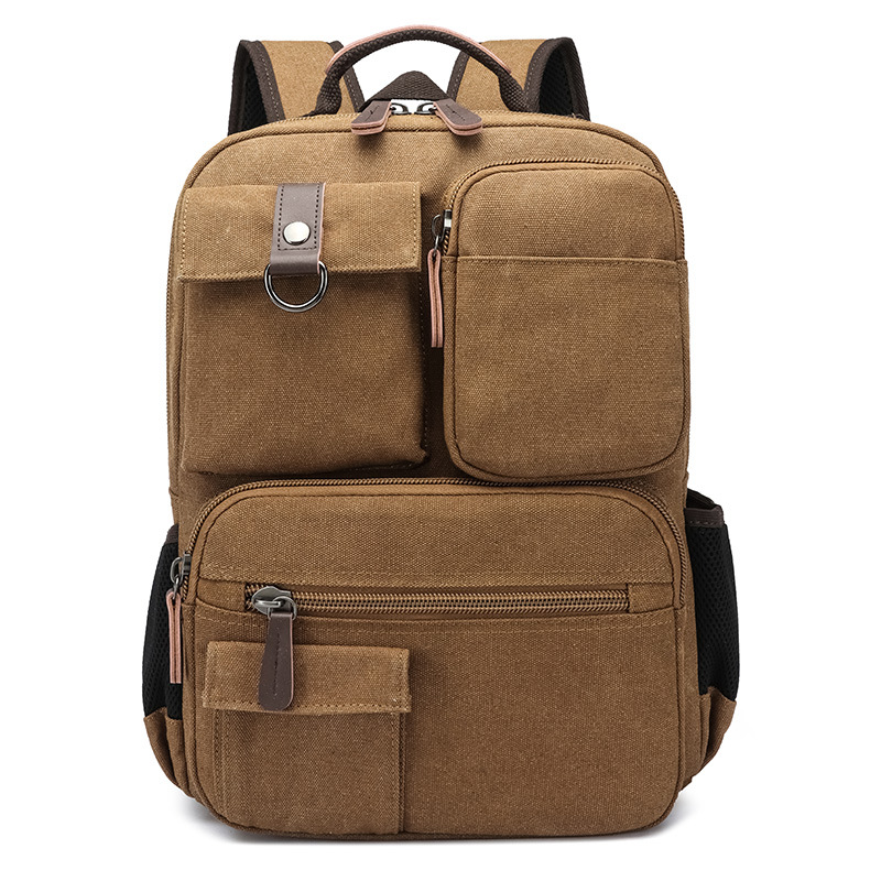 厂家直供韩版男士帆布包户外商务休闲旅行双肩背包个性便携电脑包