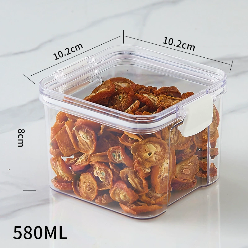 Tea Storage Box, Square Multi-Compartment Container, 680–700 ml, Airtight Stackable