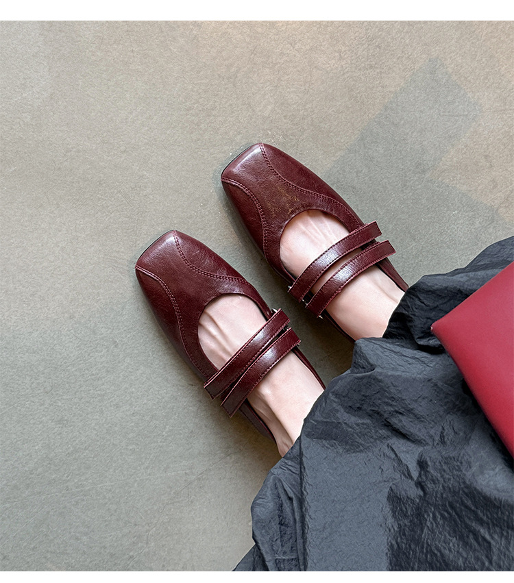 恭子① CHIKO Cleary Square Toe Block Heels Mary Jane Shoes