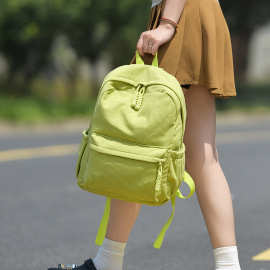 春季灯芯绒小背包女2025新款大学生双肩包休闲百搭大容量旅行背包