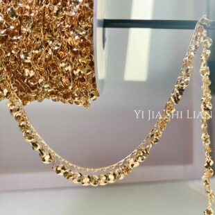 Super fairy sequin tassel chain niche design wave wafer copper chain diy jewelry material personalized metal necklace
