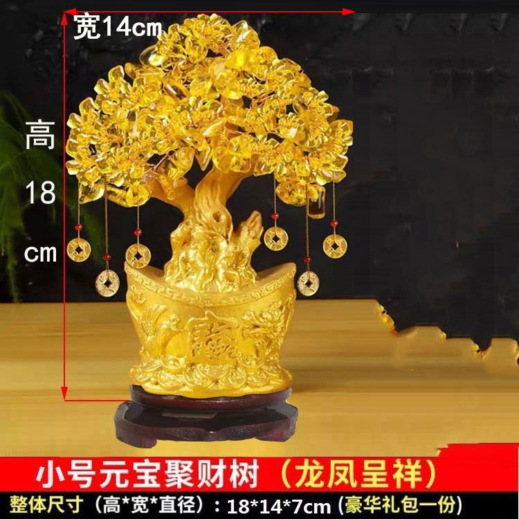Citrino dinero árbol decoración pequeña fortuna árbol casa creativa vino gabinete decoración del hogar sala de estar TV gabinete fortuna árbol