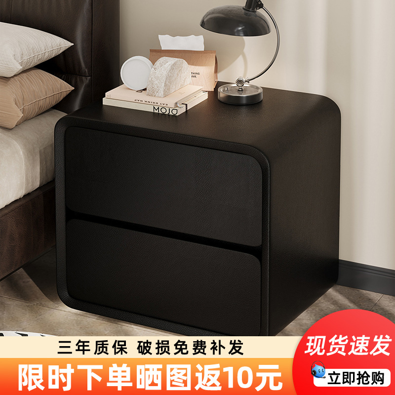 Mesa de cabezal de cama dormitorio doméstico madera sólida doble cajón de cama armario de almacenamiento fácil de alta sensación armario de almacenamiento pequeño