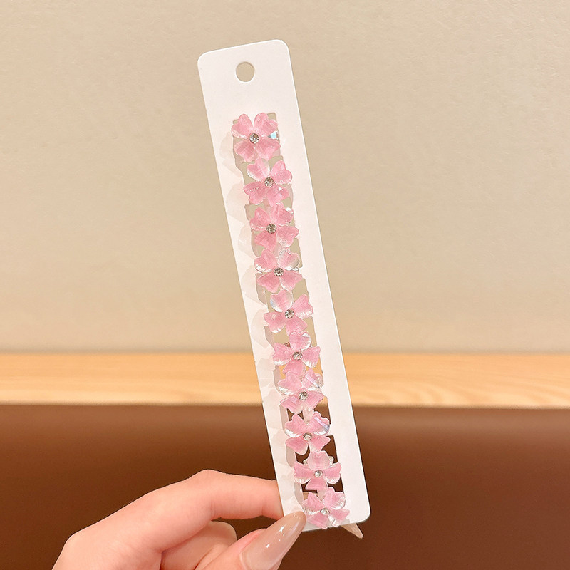 3# trébol de cuatro hojas rosa 10 piezas de aproximadamente 1,5 cm